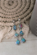 Sterling Silver Burst Stone Drop Earrings-Drop Earrings-Rae Collective, Women's Online Fashion Boutique Located in Phoenix, Arizona (Scottsdale Area)