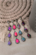 Sterling Silver Burst Stone Drop Earrings-Drop Earrings-Krush Kandy, Women's Online Fashion Boutique Located in Phoenix, Arizona (Scottsdale Area)