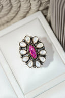 Opal & White Shell Concho Ring-Cluster Rings-Rae Collective, Women's Online Fashion Boutique Located in Phoenix, Arizona (Scottsdale Area)