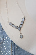 Lariat Druzy Stone Necklace-Lariat and Y Necklaces-Rae Collective, Women's Online Fashion Boutique Located in Phoenix, Arizona (Scottsdale Area)