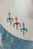 Twisted Rope Chandelier Stone Earrings-Drop Earrings-Rae Collective, Women's Online Fashion Boutique Located in Phoenix, Arizona (Scottsdale Area)