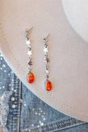 Sterling Silver Star Stone Drop Earrings-Drop Earrings-Krush Kandy, Women's Online Fashion Boutique Located in Phoenix, Arizona (Scottsdale Area)