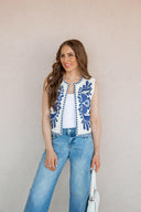 Callie Chic Embroidered Vest-Vests-Rae Collective, Women's Online Fashion Boutique Located in Phoenix, Arizona (Scottsdale Area)