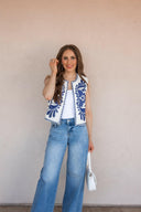 Callie Chic Embroidered Vest-Vests-Rae Collective, Women's Online Fashion Boutique Located in Phoenix, Arizona (Scottsdale Area)
