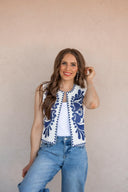 Callie Chic Embroidered Vest-Vests-Rae Collective, Women's Online Fashion Boutique Located in Phoenix, Arizona (Scottsdale Area)