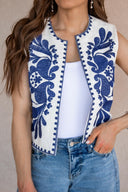 Callie Chic Embroidered Vest-Vests-Rae Collective, Women's Online Fashion Boutique Located in Phoenix, Arizona (Scottsdale Area)