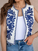 Callie Chic Embroidered Vest-Vests-Rae Collective, Women's Online Fashion Boutique Located in Phoenix, Arizona (Scottsdale Area)