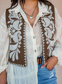 Callie Chic Embroidered Vest-Vests-Rae Collective, Women's Online Fashion Boutique Located in Phoenix, Arizona (Scottsdale Area)