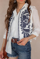 Callie Chic Embroidered Vest-Vests-Rae Collective, Women's Online Fashion Boutique Located in Phoenix, Arizona (Scottsdale Area)