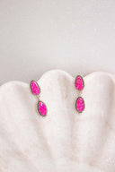 Sterling Silver Stone Drop Slab Earrings-Drop Earrings-Rae Collective, Women's Online Fashion Boutique Located in Phoenix, Arizona (Scottsdale Area)