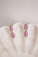 Sterling Silver Stone Drop Slab Earrings-Drop Earrings-Krush Kandy, Women's Online Fashion Boutique Located in Phoenix, Arizona (Scottsdale Area)