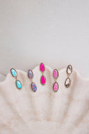 Sterling Silver Stone Drop Slab Earrings-Drop Earrings-Krush Kandy, Women's Online Fashion Boutique Located in Phoenix, Arizona (Scottsdale Area)
