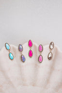 Sterling Silver Stone Drop Slab Earrings-Drop Earrings-Rae Collective, Women's Online Fashion Boutique Located in Phoenix, Arizona (Scottsdale Area)