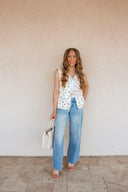 Picture Perfect Floral Bow Tie Vest-Vests-Rae Collective, Women's Online Fashion Boutique Located in Phoenix, Arizona (Scottsdale Area)