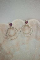 Druzy Double Hoop Earrings | By KKB-Hoop Earrings-Rae Collective, Women's Online Fashion Boutique Located in Phoenix, Arizona (Scottsdale Area)