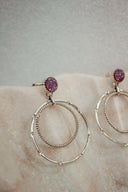 Druzy Double Hoop Earrings | By KKB-Hoop Earrings-Rae Collective, Women's Online Fashion Boutique Located in Phoenix, Arizona (Scottsdale Area)
