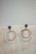 Druzy Double Hoop Earrings | By KKB-Hoop Earrings-Rae Collective, Women's Online Fashion Boutique Located in Phoenix, Arizona (Scottsdale Area)