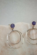 Druzy Double Hoop Earrings | By KKB-Hoop Earrings-Rae Collective, Women's Online Fashion Boutique Located in Phoenix, Arizona (Scottsdale Area)