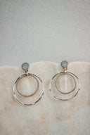 Druzy Double Hoop Earrings | By KKB-Hoop Earrings-Rae Collective, Women's Online Fashion Boutique Located in Phoenix, Arizona (Scottsdale Area)