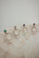 Druzy Double Hoop Earrings | By KKB-Hoop Earrings-Krush Kandy, Women's Online Fashion Boutique Located in Phoenix, Arizona (Scottsdale Area)