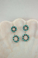 Tell Me More One Of A Kind Turquoise Stone Earrings-Hoop Earrings-Rae Collective, Women's Online Fashion Boutique Located in Phoenix, Arizona (Scottsdale Area)