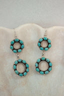 Tell Me More One Of A Kind Turquoise Stone Earrings-Hoop Earrings-Rae Collective, Women's Online Fashion Boutique Located in Phoenix, Arizona (Scottsdale Area)