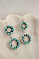 Tell Me More One Of A Kind Turquoise Stone Earrings-Hoop Earrings-Rae Collective, Women's Online Fashion Boutique Located in Phoenix, Arizona (Scottsdale Area)