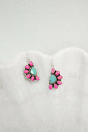 Half Opal Cluster Stone Earrings-Stud Earrings-Rae Collective, Women's Online Fashion Boutique Located in Phoenix, Arizona (Scottsdale Area)