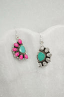 Half Opal Cluster Stone Earrings-Stud Earrings-Krush Kandy, Women's Online Fashion Boutique Located in Phoenix, Arizona (Scottsdale Area)