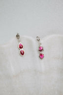 Mini Sterling Silver Burst Boho Double Stone Earrings-Drop Earrings-Rae Collective, Women's Online Fashion Boutique Located in Phoenix, Arizona (Scottsdale Area)