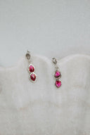 Mini Sterling Silver Burst Boho Double Stone Earrings-Drop Earrings-Rae Collective, Women's Online Fashion Boutique Located in Phoenix, Arizona (Scottsdale Area)