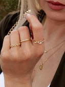 Chained Up Sterling Silver Pig Nose Chain Link Ring | Gold or Silver-Rings-Rae Collective, Women's Online Fashion Boutique Located in Phoenix, Arizona (Scottsdale Area)