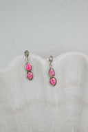 Mini Sterling Silver Burst Boho Double Stone Earrings-Drop Earrings-Krush Kandy, Women's Online Fashion Boutique Located in Phoenix, Arizona (Scottsdale Area)