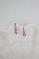 Mini Sterling Silver Burst Boho Double Stone Earrings-Drop Earrings-Rae Collective, Women's Online Fashion Boutique Located in Phoenix, Arizona (Scottsdale Area)