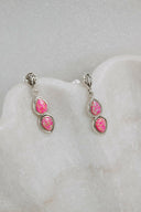 Mini Sterling Silver Burst Boho Double Stone Earrings-Drop Earrings-Rae Collective, Women's Online Fashion Boutique Located in Phoenix, Arizona (Scottsdale Area)