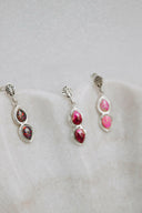 Mini Sterling Silver Burst Boho Double Stone Earrings-Drop Earrings-Rae Collective, Women's Online Fashion Boutique Located in Phoenix, Arizona (Scottsdale Area)