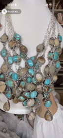 Whispering Sage Royston Blue Ribbon and Mine 8 Lariat Necklace