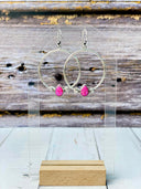 Perfectly Placed Stone Hoop Earrings-Earrings-Rae Collective, Women's Online Fashion Boutique Located in Phoenix, Arizona (Scottsdale Area)