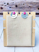 Sterling Stamped Plated Stone Stud Earrings-Earrings-Rae Collective, Women's Online Fashion Boutique Located in Phoenix, Arizona (Scottsdale Area)