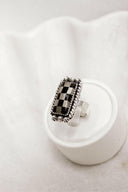 Checkered Bar Ring | By KKB-Bar Rings-Rae Collective, Women's Online Fashion Boutique Located in Phoenix, Arizona (Scottsdale Area)