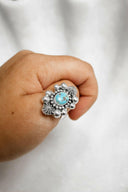 Single Stone Golden Hills Sterling Silver Concho Ring-Statement Rings-Rae Collective, Women's Online Fashion Boutique Located in Phoenix, Arizona (Scottsdale Area)