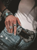Vintage Leather Belt with Western Buckle .-Belts-Krush Kandy, Women's Online Fashion Boutique Located in Phoenix, Arizona (Scottsdale Area)