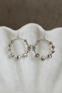 Flower Bed Sterling Silver Stone Hoop Earrings-Hoop Earrings-Rae Collective, Women's Online Fashion Boutique Located in Phoenix, Arizona (Scottsdale Area)