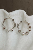 Flower Bed Sterling Silver Stone Hoop Earrings-Hoop Earrings-Rae Collective, Women's Online Fashion Boutique Located in Phoenix, Arizona (Scottsdale Area)