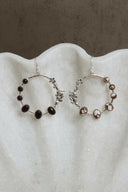 Flower Bed Sterling Silver Stone Hoop Earrings-Hoop Earrings-Rae Collective, Women's Online Fashion Boutique Located in Phoenix, Arizona (Scottsdale Area)