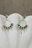 7 Jewel Hoop Studded Dangle Earring-Drop Earrings-Rae Collective, Women's Online Fashion Boutique Located in Phoenix, Arizona (Scottsdale Area)