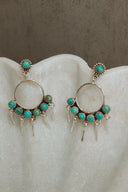 7 Jewel Hoop Studded Dangle Earring-Drop Earrings-Rae Collective, Women's Online Fashion Boutique Located in Phoenix, Arizona (Scottsdale Area)