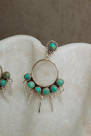 7 Jewel Hoop Studded Dangle Earring-Drop Earrings-Rae Collective, Women's Online Fashion Boutique Located in Phoenix, Arizona (Scottsdale Area)