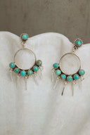 7 Jewel Hoop Studded Dangle Earring-Drop Earrings-Rae Collective, Women's Online Fashion Boutique Located in Phoenix, Arizona (Scottsdale Area)