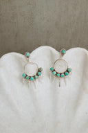 7 Jewel Hoop Studded Dangle Earring-Drop Earrings-Rae Collective, Women's Online Fashion Boutique Located in Phoenix, Arizona (Scottsdale Area)